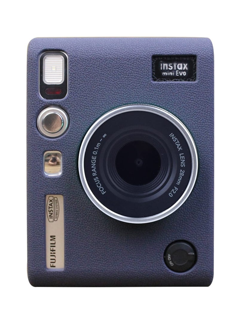 SYOSI - حافظة كاميرا لكاميرا Instax Mini EVO حافظة واقية من السيليكون لكاميرا Fuji Instax Mini EVO الفورية حافظة خفيفة الوزن من المطاط الناعم لهاتف Fujifilm Instax Mini Evo (أزرق) - Image 1