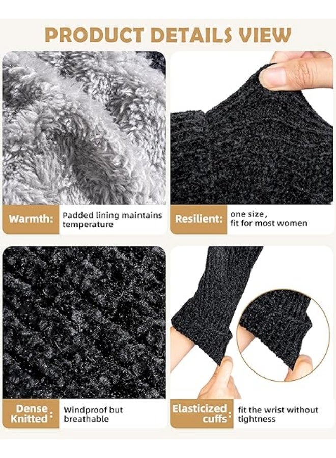 عربست قفازات الشتاء للنساء ، قفازات النساء الطقس البارد الحراري الدافئ الصوف الملفوفة ، قفازات شاشة اللمس لهدايا عيد الميلاد - Image 5