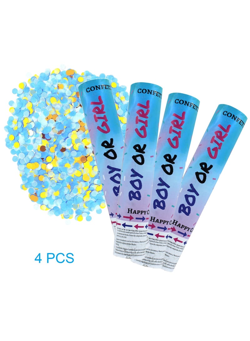 Blue Gender Reveal Confetti Cannon, 30 cm Party Poppers for Baby Boy Announcement - Image 2