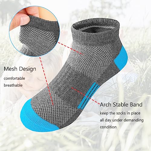 Bemeol Girls Socks 12 Pairs Ankle Athletic Socks Cotton Sports Sock For Little Big Kids(7-10 Years) - Image 5