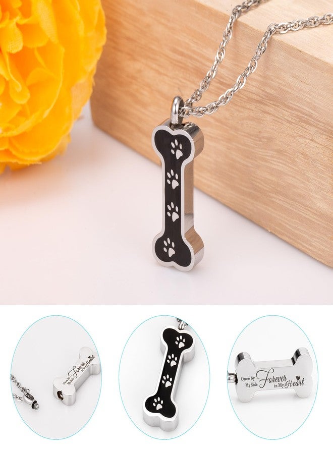 Gredstar Pet Ashes Urn Necklace Stainless Steel Memorial Pendant for Dog and Cat, Paw Print Keepsake, Cremation Jewelry, Pet Loss Sympathy Gift (Once by My Side Forever in My Heart) - Image 4