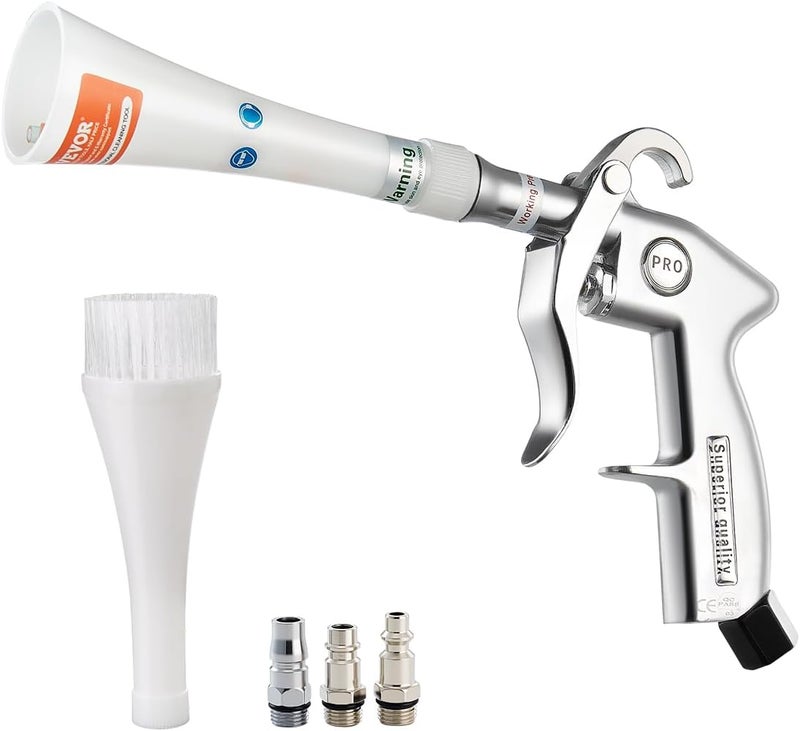 VEVOR Car Cleaning Gun, 6-9.2 Bar High-Pressure Air Blow Gun with 2 Set Nozzles, 360° Rotating Nozzle for Thorough Cleaning, Quickly Blasts Dirt and Dust from Surface, Work with 1/4 NPT Air Compressor Natural material - Image 1