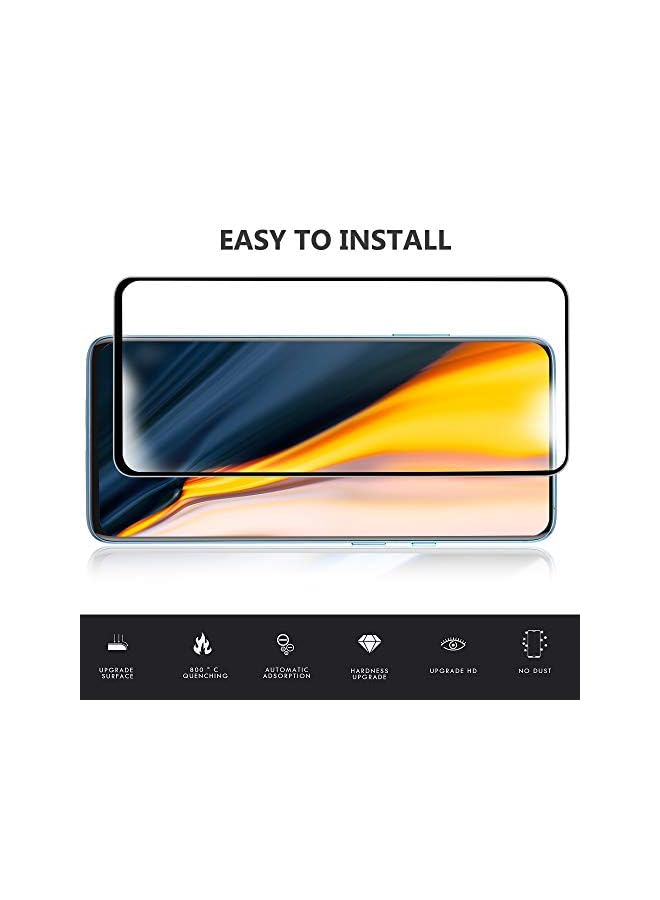 Zaboon For Oneplus 7 Pro Screen Protector, [9H Hardness] [Full Coverage] Protective Film Hd Clear Tempered Glass Screen Protector Anti-Shatter Film For Oneplus 7 Pro Smartphone (Black) (2 Pack) - Image 3