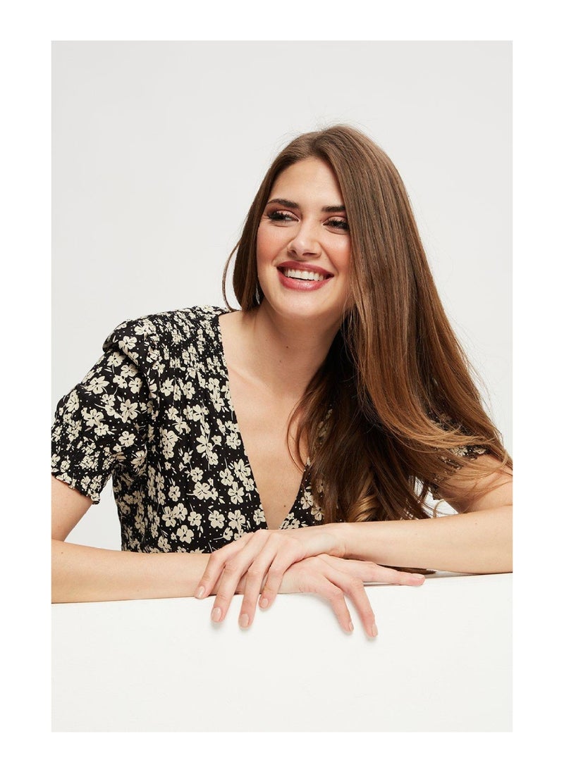 DOROTHY PERKINS - Black Spot Floral Button Front Jumpsuit - Image 1