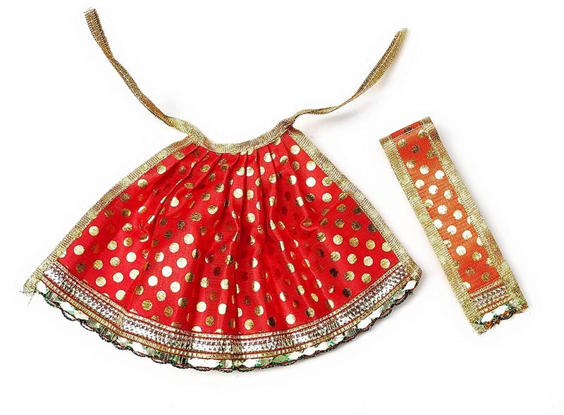 VASH ملابس GIRLYZ متعددة الألوان لمراسم دينية خاصة ماتا راني رادا فاسترا ديفي بوشاك دورغا ماتا فستان رادا راني بوشاك لتمثال قائم رقم 2 قد يختلف اللون - Image 5