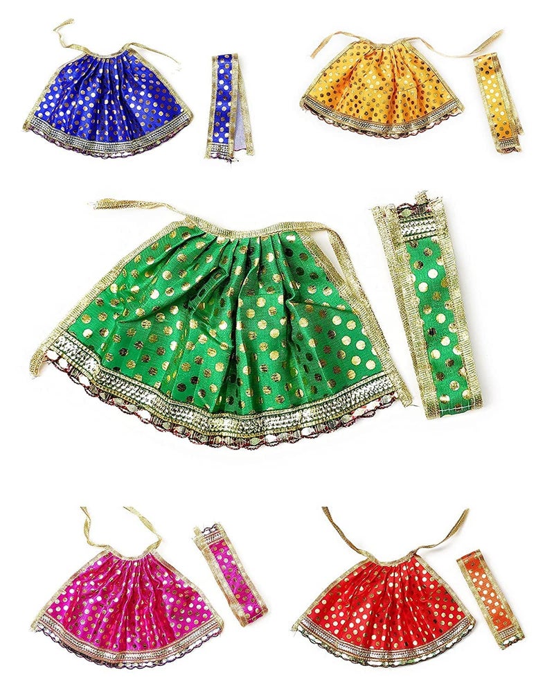 VASH ملابس GIRLYZ متعددة الألوان لمراسم دينية خاصة ماتا راني رادا فاسترا ديفي بوشاك دورغا ماتا فستان رادا راني بوشاك لتمثال قائم رقم 2 قد يختلف اللون - Image 1