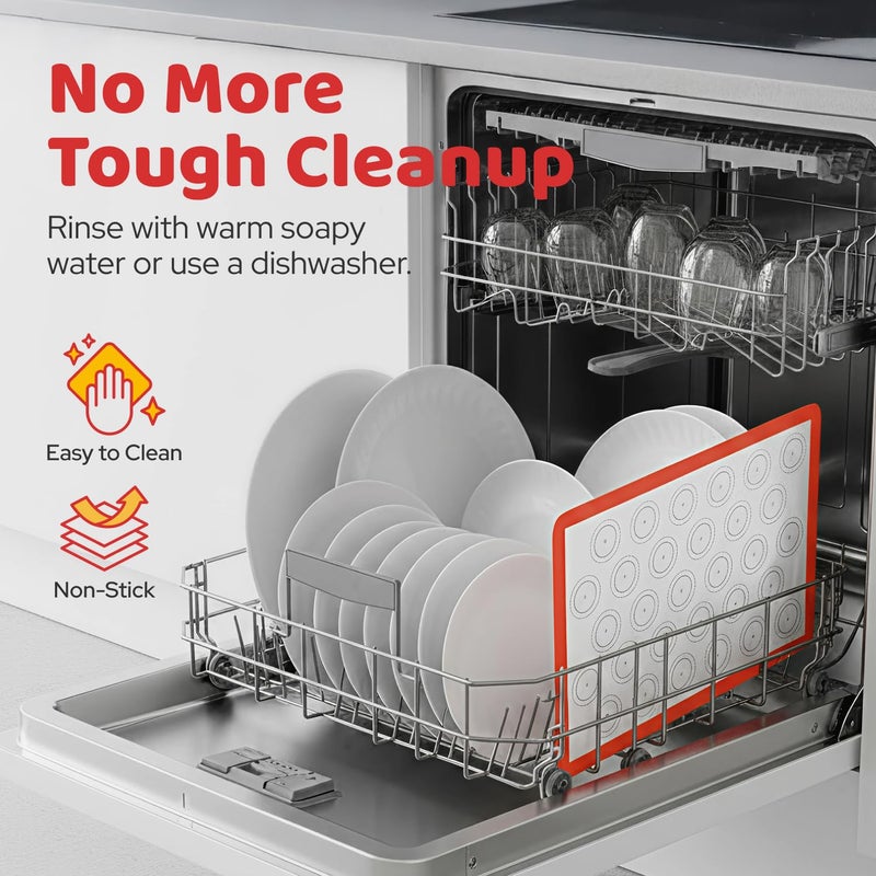 HOTPOP Silicone Baking Mats 0.75mm, Non-Stick Macaron Silicone Baking Mats - Silicone Sheet for Bake Pans and Rolling with Outlines for Pastries (3 HALF SIZE) - Image 5