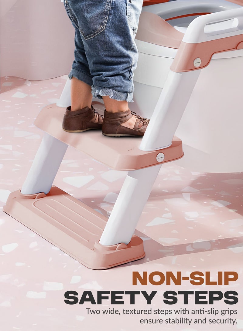BAYBEE Baby Potty Seat With Ladder for Kids, Western Toilet Training Chair with Splash Guard & Cushion Seat | Toddler Toilet Seat | Potty Seat for 1-8 Years Boys & Girls - Image 5