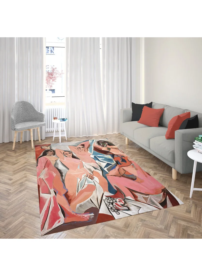 Vagonik Wagonik Pablo Picasso Avignon Girls Rug Digital Printed Carpet Non-Slip Based Washable Carpet