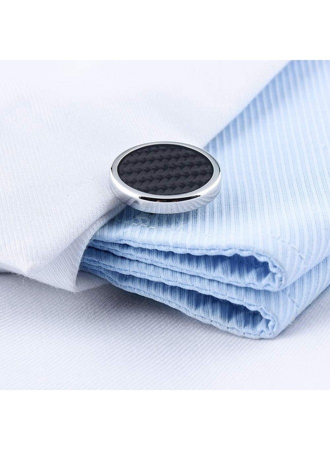 HAWSON Mens Cufflinks And Tuxedo Studs Set In Gift Box (Carbon Fiber), Jewelry Or Accessories In Gold Silver Black Tone, Matching With Shirts Vest And Bow Tie, Suitable For Birthday Wedding Anniversary - Image 2