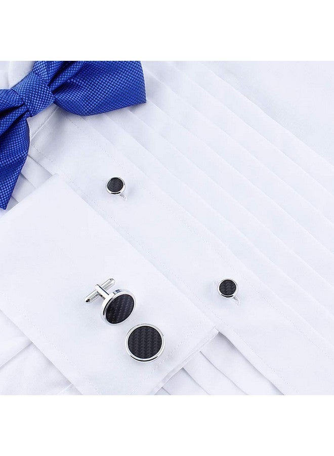 HAWSON Mens Cufflinks And Tuxedo Studs Set In Gift Box (Carbon Fiber), Jewelry Or Accessories In Gold Silver Black Tone, Matching With Shirts Vest And Bow Tie, Suitable For Birthday Wedding Anniversary - Image 5