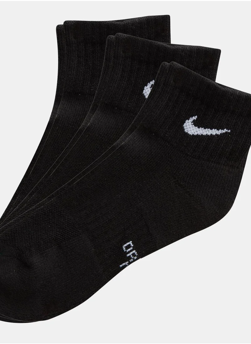 Nike Performance Cushioned Quarter Socks - 3 Pair (Older Kids)
