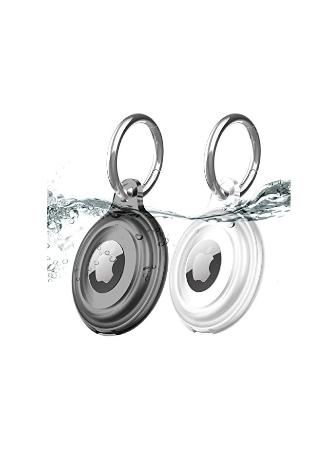 2 Pack Apple AirTags Protective Case With Keychain, Tracking Bracket, Transparent IPX8 Waterproof Protective Case ，Suitable for hanging on backpacks, phone cases, clothing, pets, etc （clear）  - Image 2