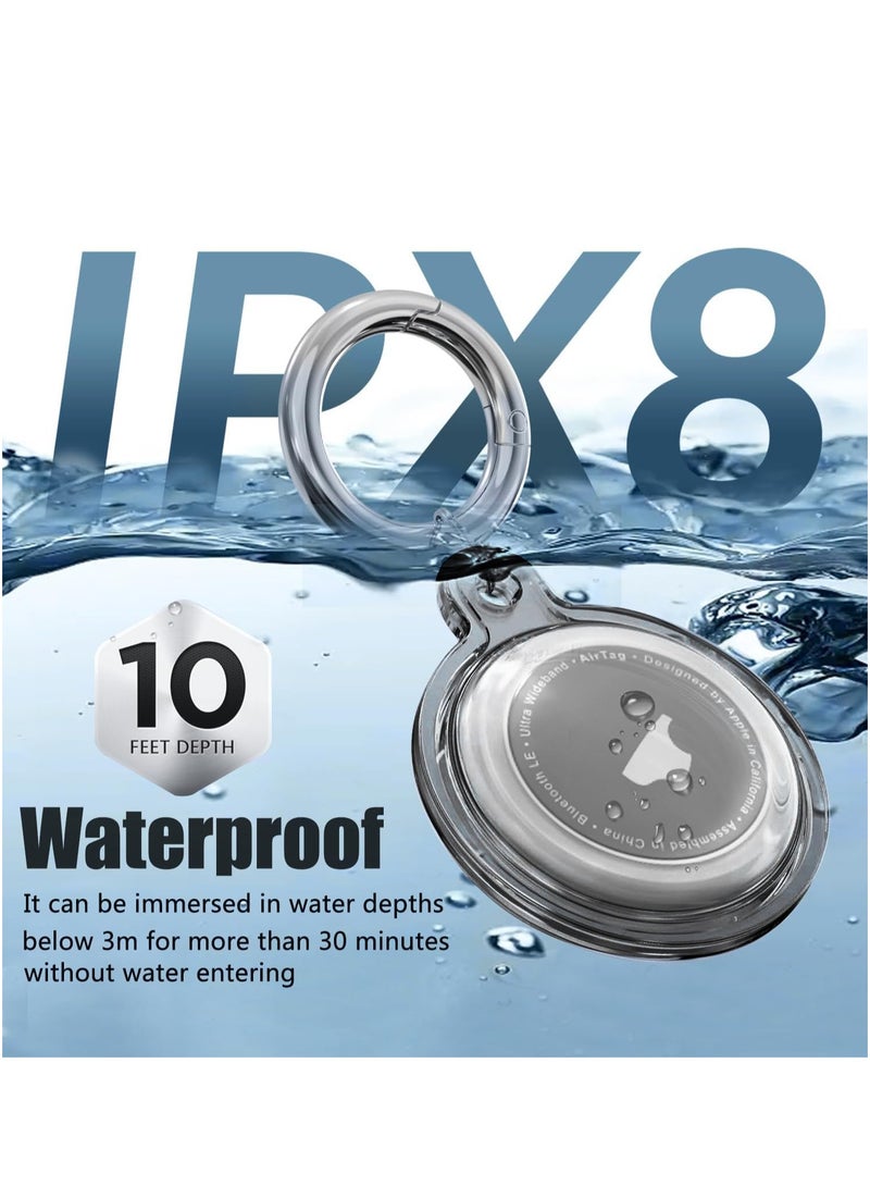 2 Pack Apple AirTags Protective Case With Keychain, Tracking Bracket, Transparent IPX8 Waterproof Protective Case ，Suitable for hanging on backpacks, phone cases, clothing, pets, etc （clear）  - Image 4
