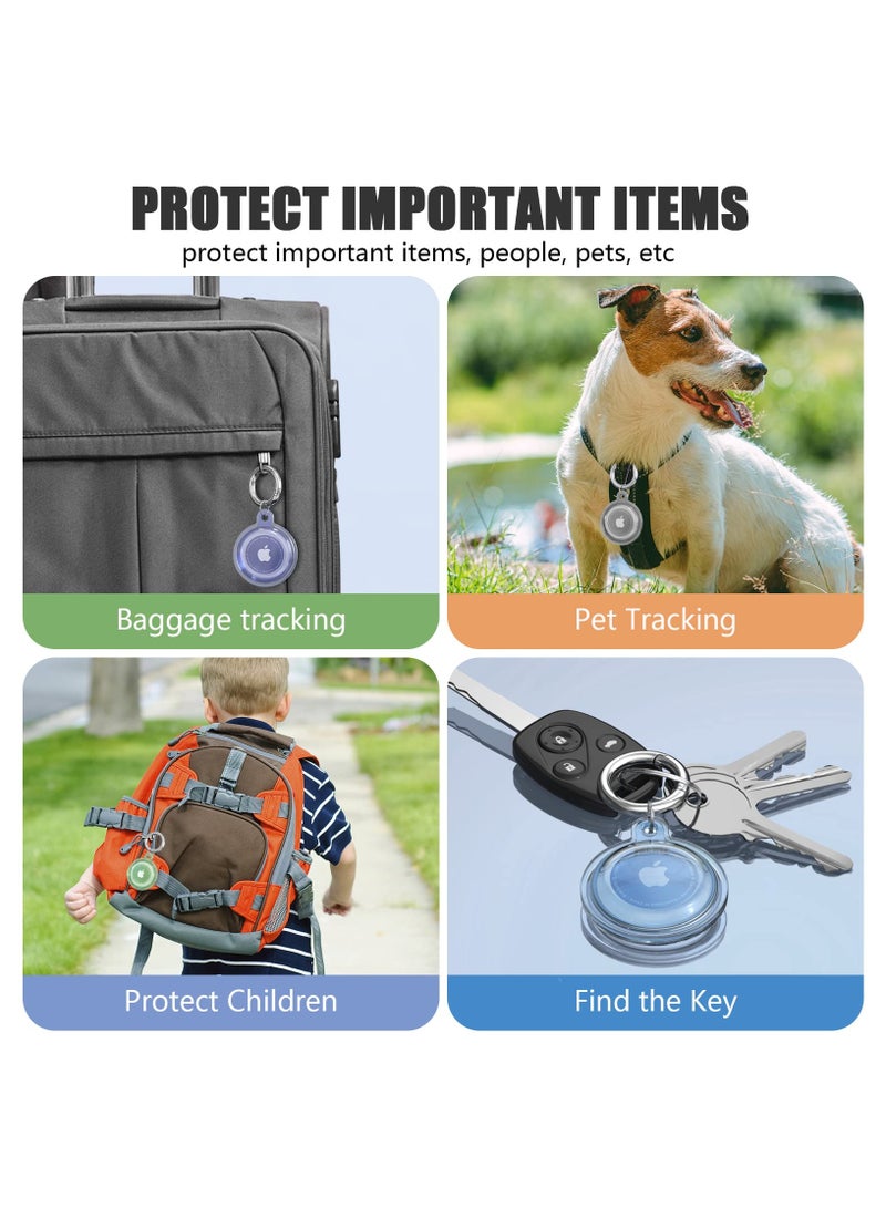 2 Pack Apple AirTags Protective Case With Keychain, Tracking Bracket, Transparent IPX8 Waterproof Protective Case ，Suitable for hanging on backpacks, phone cases, clothing, pets, etc （clear）  - Image 5