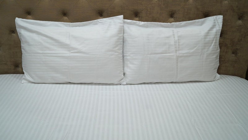 Vissage 1CM Stripes King Bedsheet with 2 Pillow Covers - Soft Cotton, 400TC - Image 3