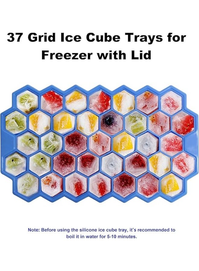 37-Cube Blue Silicone Ice Cube Tray – Flexible Stackable Freezer Ice Mold with Easy Release Design - Image 5