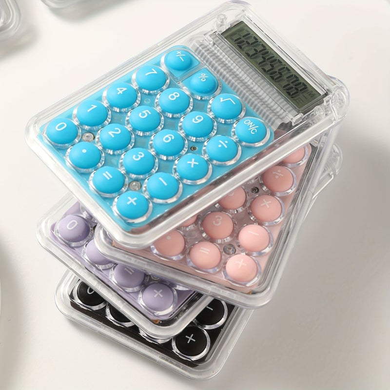 White Mini Pocket Calculator Portable Cute Palm Size Office Calculator - Image 5