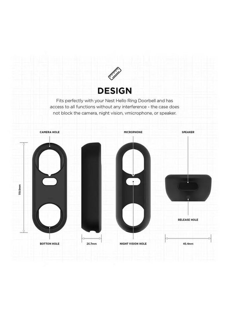 Elago Silicone Case for Nest Hello Doorbell / Easy Installation / Dust & Scratches Resistant / Weather Elements Protection / UV Light Protection - Black - Image 5