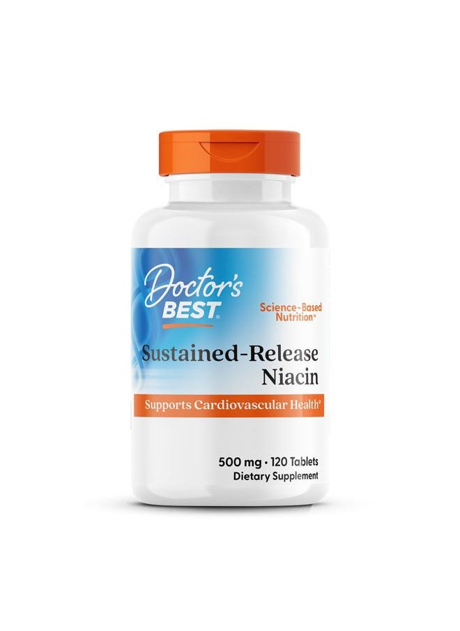 Doctor's BEST Doctors Best Sustained-Release Niacin with niaXtend, Supports Heart Health, Non-GMO, Gluten Free, Vegan 120 Tablets  - Image 1