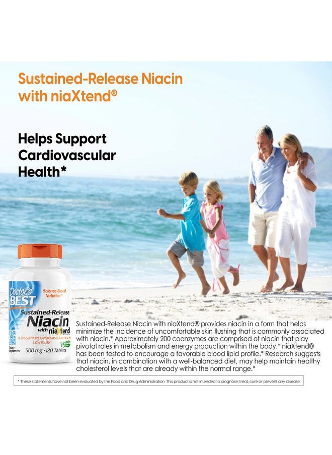 Doctor's BEST Doctors Best Sustained-Release Niacin with niaXtend, Supports Heart Health, Non-GMO, Gluten Free, Vegan 120 Tablets  - Image 2
