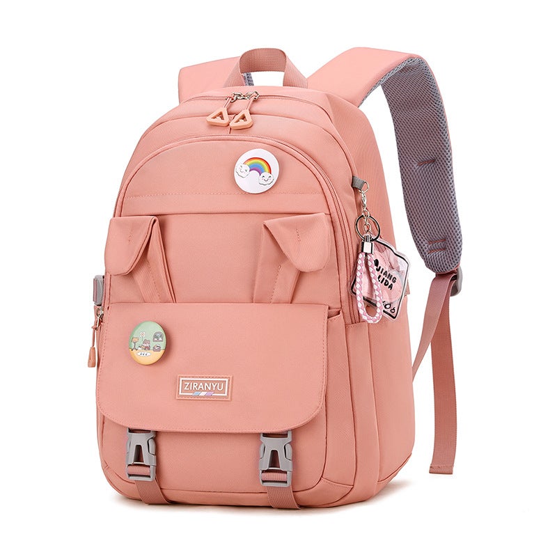 Natural Fish Backpack Female Grade 3, 4, 5 And 6 Primary School Student Schoolbag Rabbit Ears Large Capacity Junior High School Student Backpack - Image 1