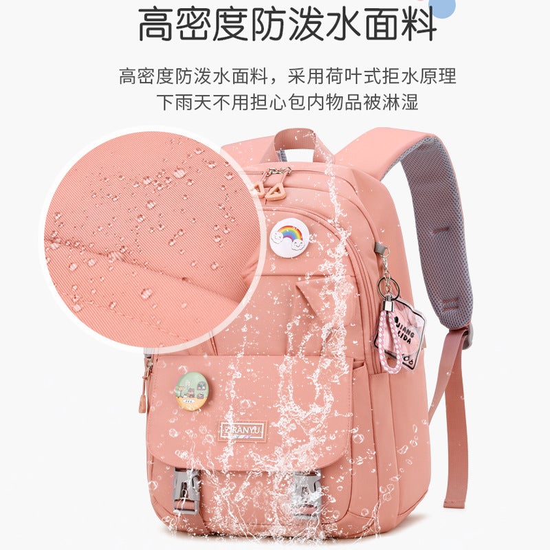 Natural Fish Backpack Female Grade 3, 4, 5 And 6 Primary School Student Schoolbag Rabbit Ears Large Capacity Junior High School Student Backpack - Image 4