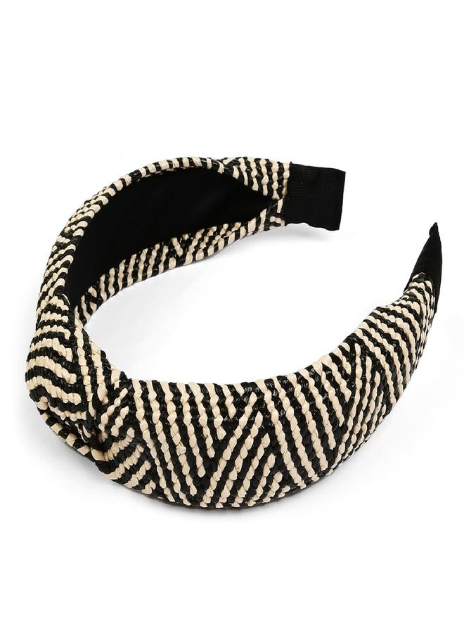 Huachi Knotted Headbands for Women Summer Trendy Straw Headband with Knot, 3PCS Women Boho Head Band for Beach Vacation Fashion Hair Accessories - Image 4