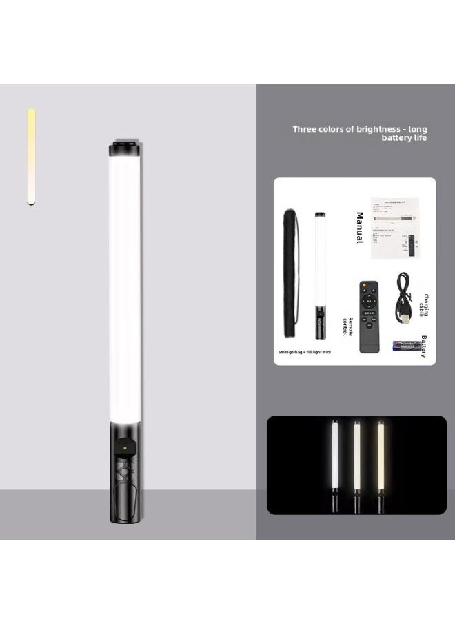 General - Live Photography Handheld Led Baffle Stick Light Outdoor Photography Double Color Temperature Atmosphere Light Full Color Rgb Handheld Fill Light-Light Source Color:【type B Stick Lamp-three Colors T - Image 1