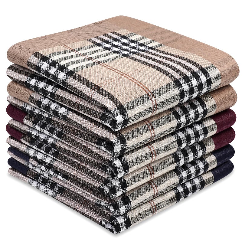 Selected Hanky 100 Cotton Mens Handkerchief 6 Piece Gift Set
