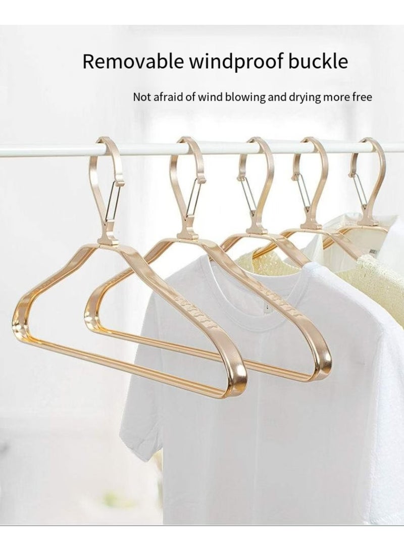 Aluminum alloy windproof clothes hanger, indoor balcony, semi-circular, seamless clothes hanger, 5 pieces - Image 1