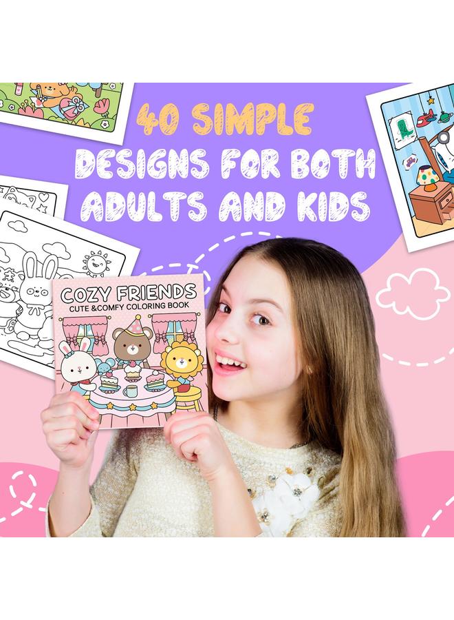 Bluejw New Coloring Book 40 Comfortable Friends Coloring Book Coloring Book Children's Painting Book Coloring Book - Image 4