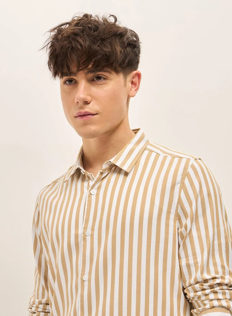 THE BEAR HOUSE  Cotton Shirt for Men | Slim Fit, Long Sleeve, Casual & Formal Wear | Soft, Breathable Fabric for Office, Everyday, & All-Season Use in Classic & Trendy for Men | Best Price UAE