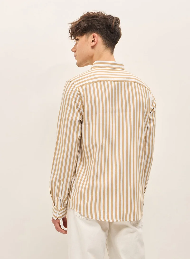 THE BEAR HOUSE  Cotton Shirt for Men | Slim Fit, Long Sleeve, Casual & Formal Wear | Soft, Breathable Fabric for Office, Everyday, & All-Season Use in Classic & Trendy for Men | Best Price UAE