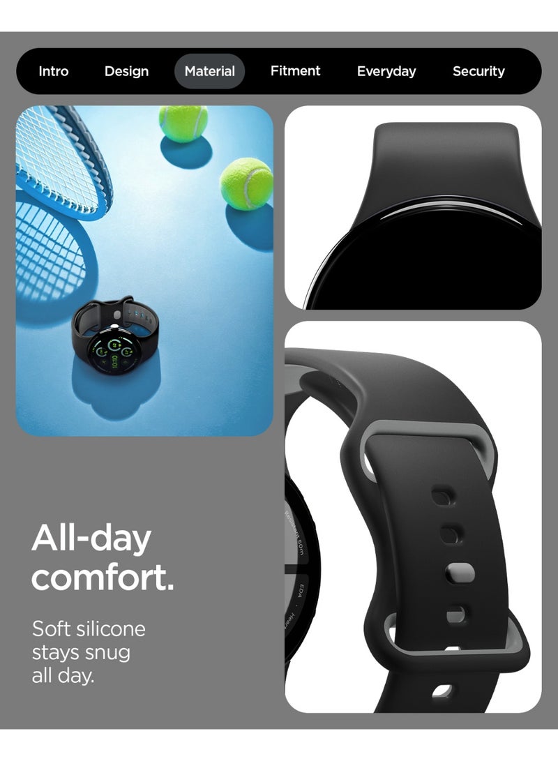 Spigen Nano Pop for Google Pixel Watch 4 / 3 (45mm) Band Adjustable Soft Waterproof Silicone Strap - Black Sesame - Image 4