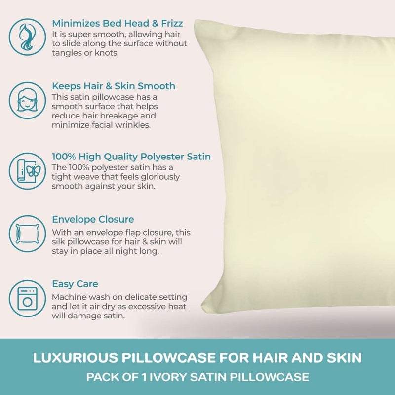 Spasilk Satin Pillowcase for Hair and Face – Queen/Standard, King – Satin Hair Pillow – Beauty Pillowcases - Image 4