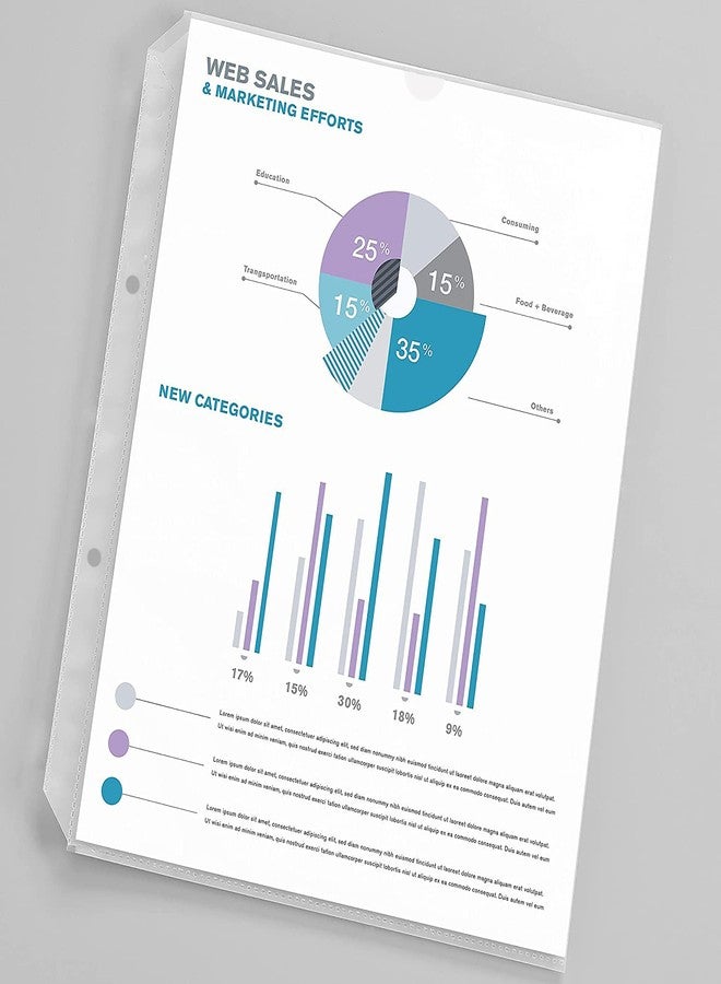 ملف مجلد مثقوب ذو هامش من مادة PVC من Shining Zon، غلاف بلاستيكي سميك للغاية، ملف مجلد لشهادة مستند بحجم Fs مع فتحتين مثقوبتين وقطع لسان شفاف (عبوة من 10) - Image 2