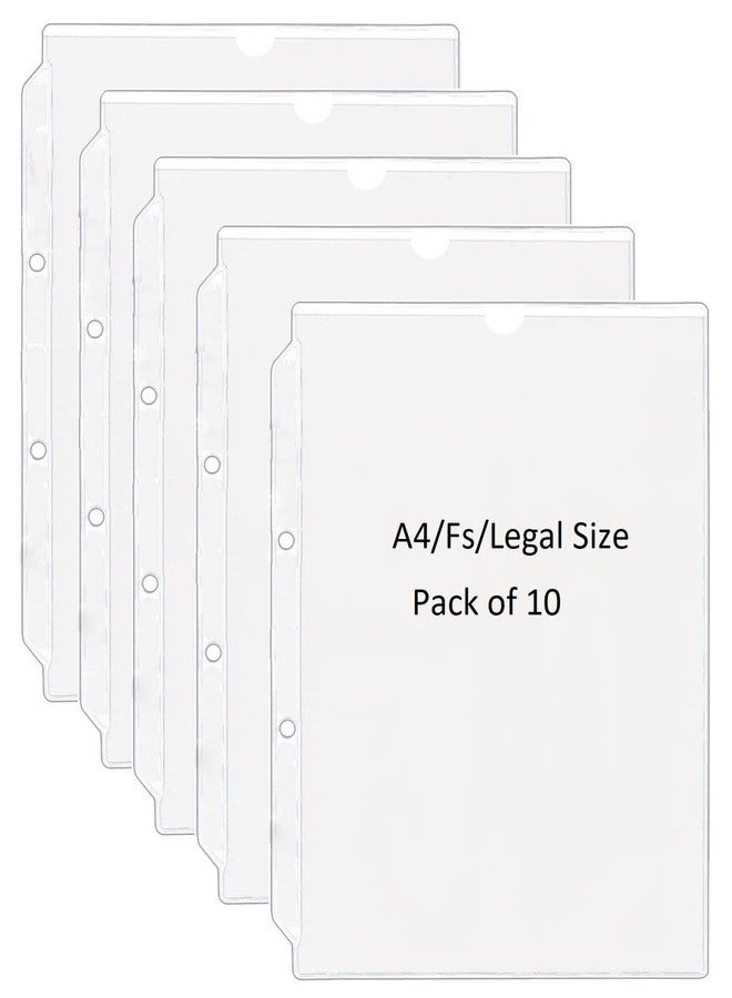 ملف مجلد مثقوب ذو هامش من مادة PVC من Shining Zon، غلاف بلاستيكي سميك للغاية، ملف مجلد لشهادة مستند بحجم Fs مع فتحتين مثقوبتين وقطع لسان شفاف (عبوة من 10) - Image 1