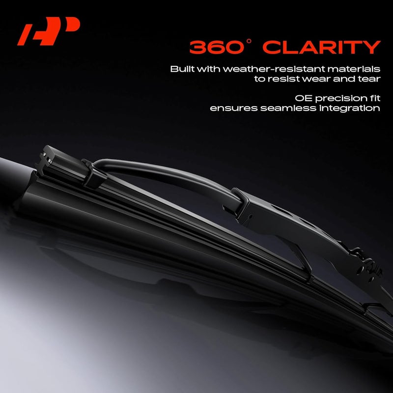 A-Premium Windshield Wiper Blades with Wear Indicator & Towel - Compatible with Honda Pilot 2016-2022 - Front Rear Wipers Blade Set for 26"/24"/14", Hook/RL3 Arm Connector, Pack of 3 - Image 4