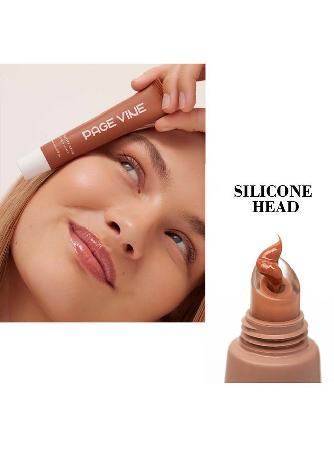 PAGE VINE Lip Butter Balm - Lip Conditioning Lip Mask and Lip Balm for Instant Moisture, Shine and Hydration - Sheer-Tinted, Soothing Lip Care #06 - Image 3