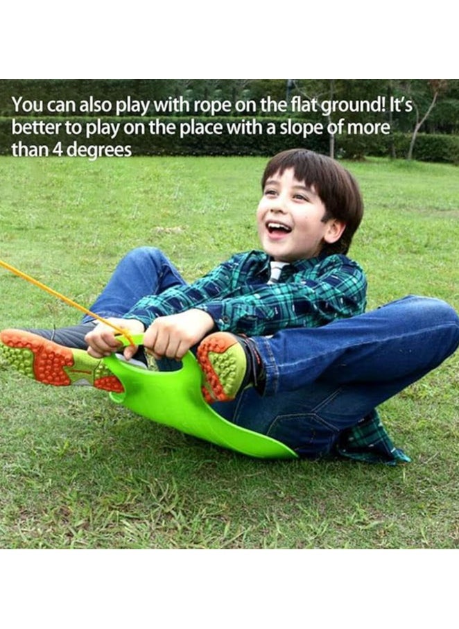 MahMir Kid's Sand Skiing Board with Handle, Grass ,Snow , Sand Board Ski Pad for Outside Sports ( Green )  - Image 3