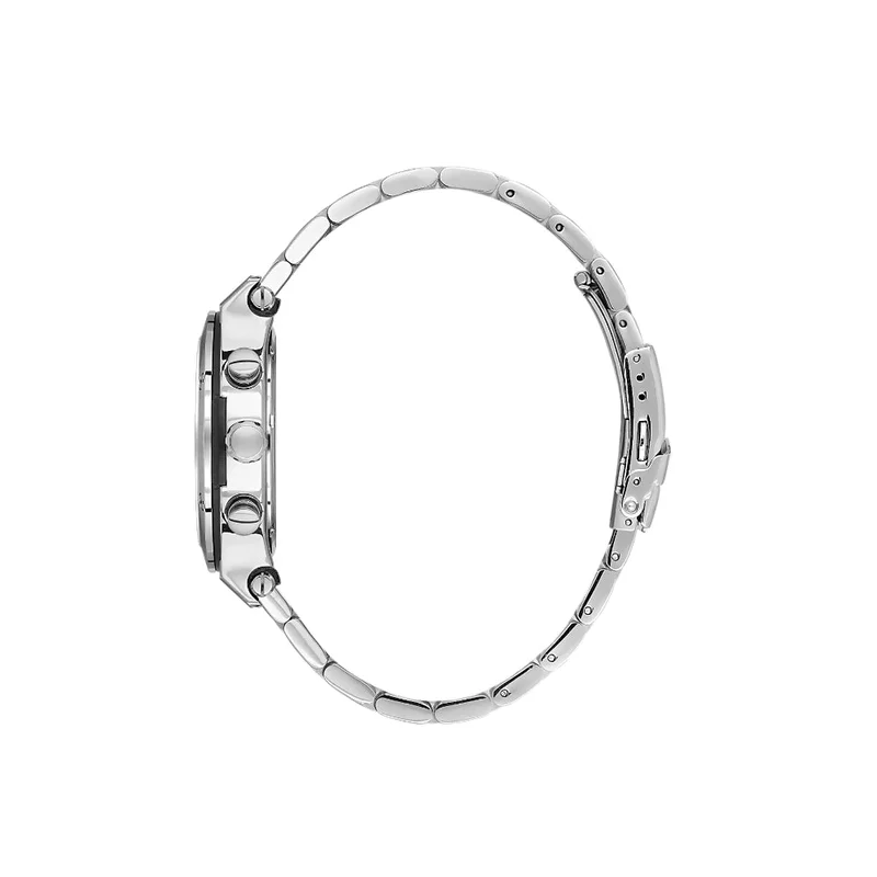 DANIEL KLEIN Men's Stainless Steel Silver Brass Case Analog Silver Round Sunray Dial Japanese Quartz Exclusive 50 Meters Water Resistant
