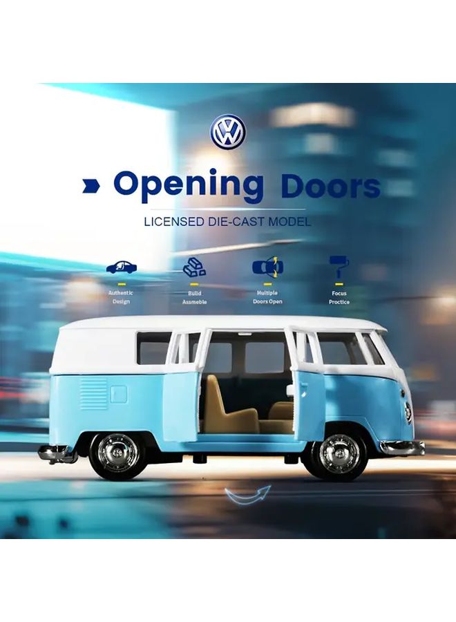 RMZ CiTY 1 36 Scale Die Cast Volkswagen T1 Transporter Model Zinc Alloy Pull Back Car Bus Red - Image 3