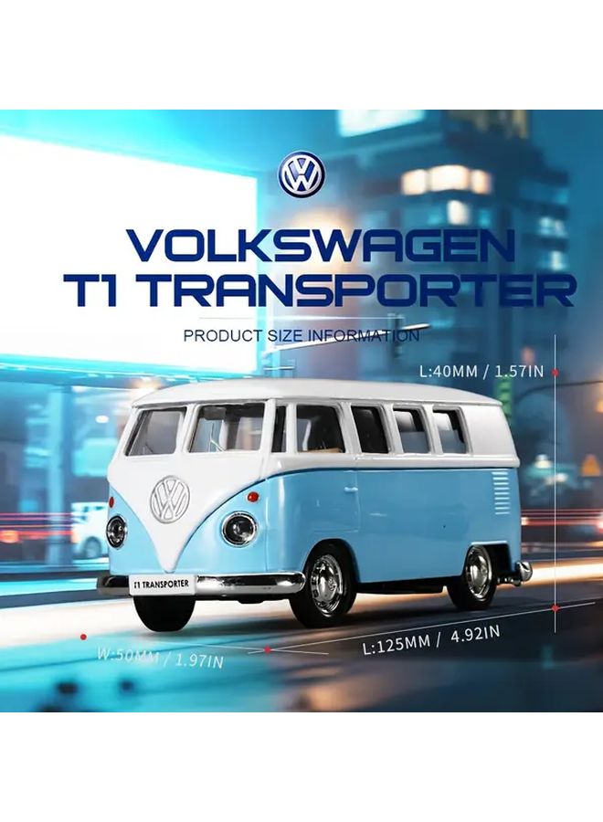 RMZ CiTY 1 36 Scale Die Cast Volkswagen T1 Transporter Model Zinc Alloy Pull Back Car Bus Red - Image 2