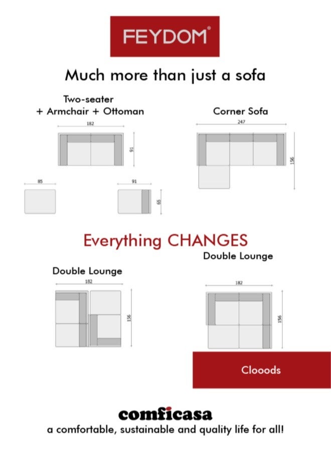 COMFICASA FEYDOM Clooods Sectional Modular sofa bed : Icon Cappuccino - Image 4