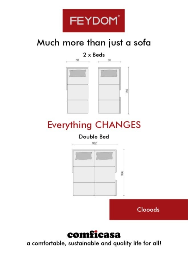 COMFICASA FEYDOM Clooods Sectional Modular sofa bed : Icon Cappuccino - Image 5