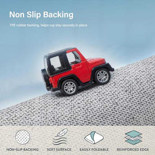 La Home Lahome Moroccan Trellis Area Rug - 2x3 Printed Small Black Checkered Entryway Rug Non Slip Kitchen Mat, Stain Resistance Indoor Modern Floor Soft Throw Carpet for Front Door Bathroom Sink Bedroom - Image 5