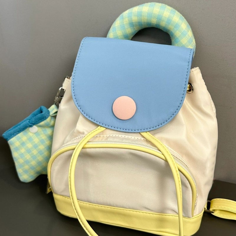 Guangzhou Factory Small Backpack 2023 Small Bag Double Shoulder Small Backpack For Women Color-Blocking Artistic Style Mother-Daughter Bag - Image 2