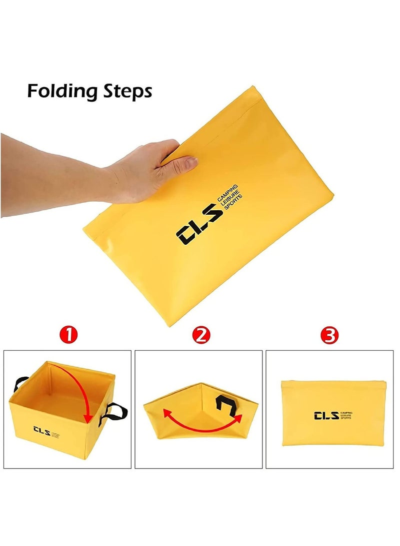 سي ال اس Multifunctional Collapsible Water Basin, Folding Tub, Portable Bin, Lightweight Foldable Sink with Handles for Camping, Dish Washing, Laundry, Fishing, Hiking, Outdoors - Image 3
