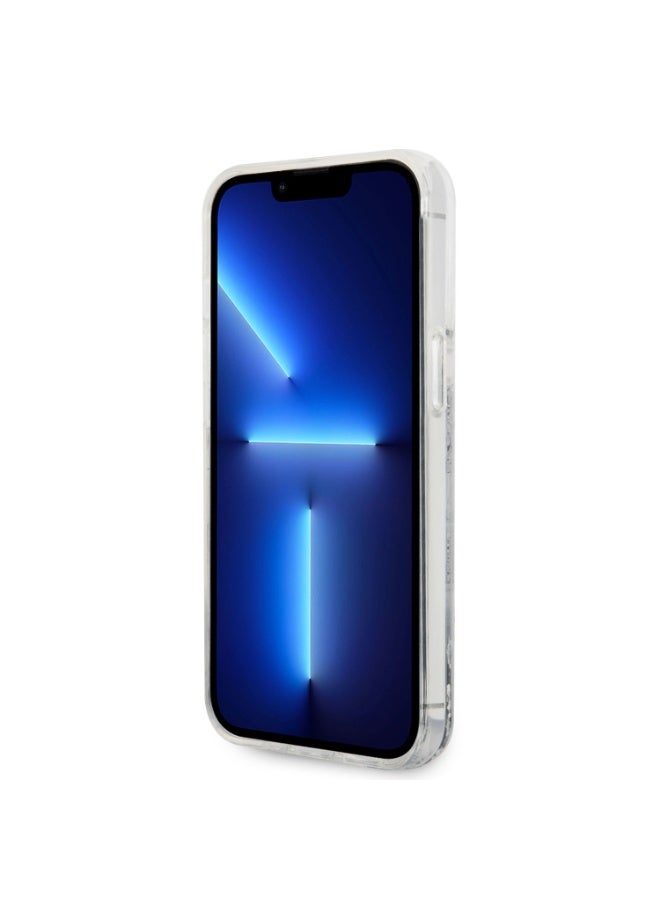 كارل لاغرفيلد كفر جوال ايفون 14 برو ماكس سيليكون شفاف لامع لون فضي من كارل لاغرفيلد Karl lagerfeld Liquid Glitter Case Round Rsg Logo For iPhone 14 Pro Max - Image 3